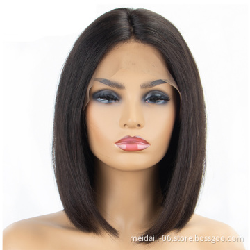 straight Bob wig for black women brazilian remy human hair lace front wigs
